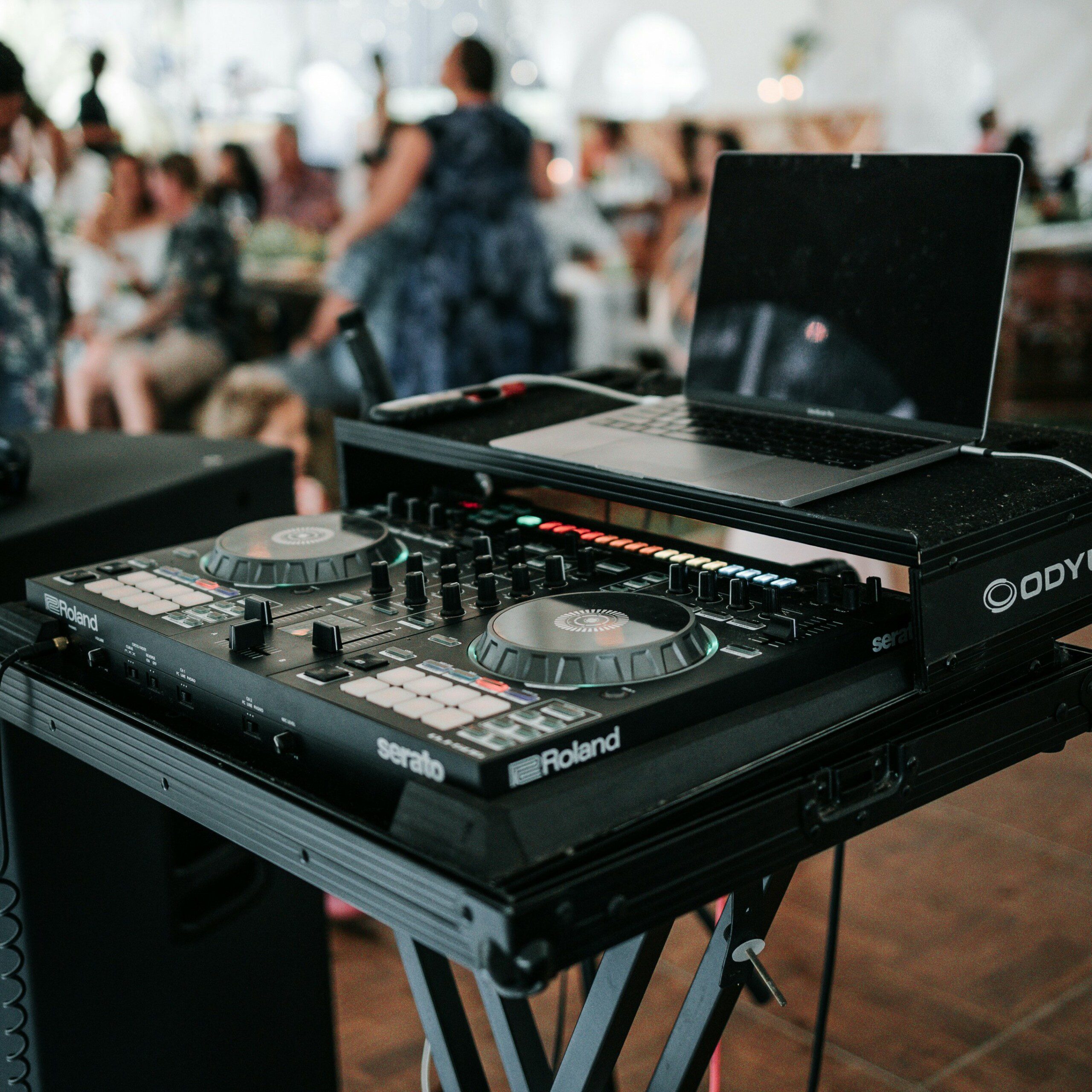 Roland Serato DJ controller set up at party